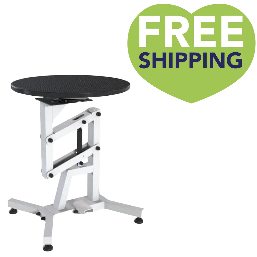Round Air Lift Table - Black Top by PetStore.Direct