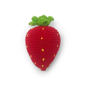 Strawberry Squeaky Knit Dog Toy