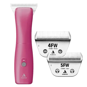 Emerge Pink Clipper #30W and with 4FW and 5FW Blades by Andis