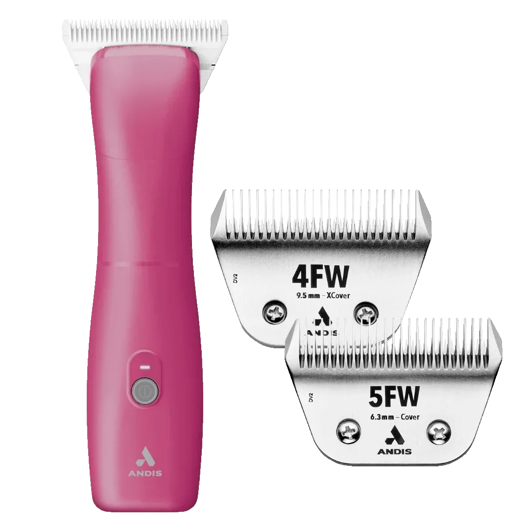 Emerge Pink Clipper #30W and with 4FW and 5FW Blades by Andis