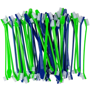 Dual-end Tooth Brushes 50 Count Green/Blue by PetStore.Direct