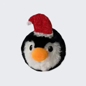Ez Squeaky Santa Penguin Ball Dog Toy (4")