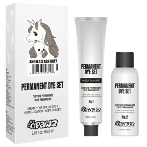 Permanent Dog Hair Dye Set Angela's Ash Grey 2oz by Opawz