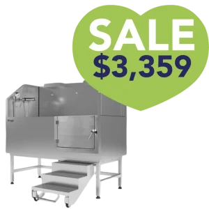 Pre-Order 50" Dog Grooming Stational Tub with Lift-up Door Silver by Waggz