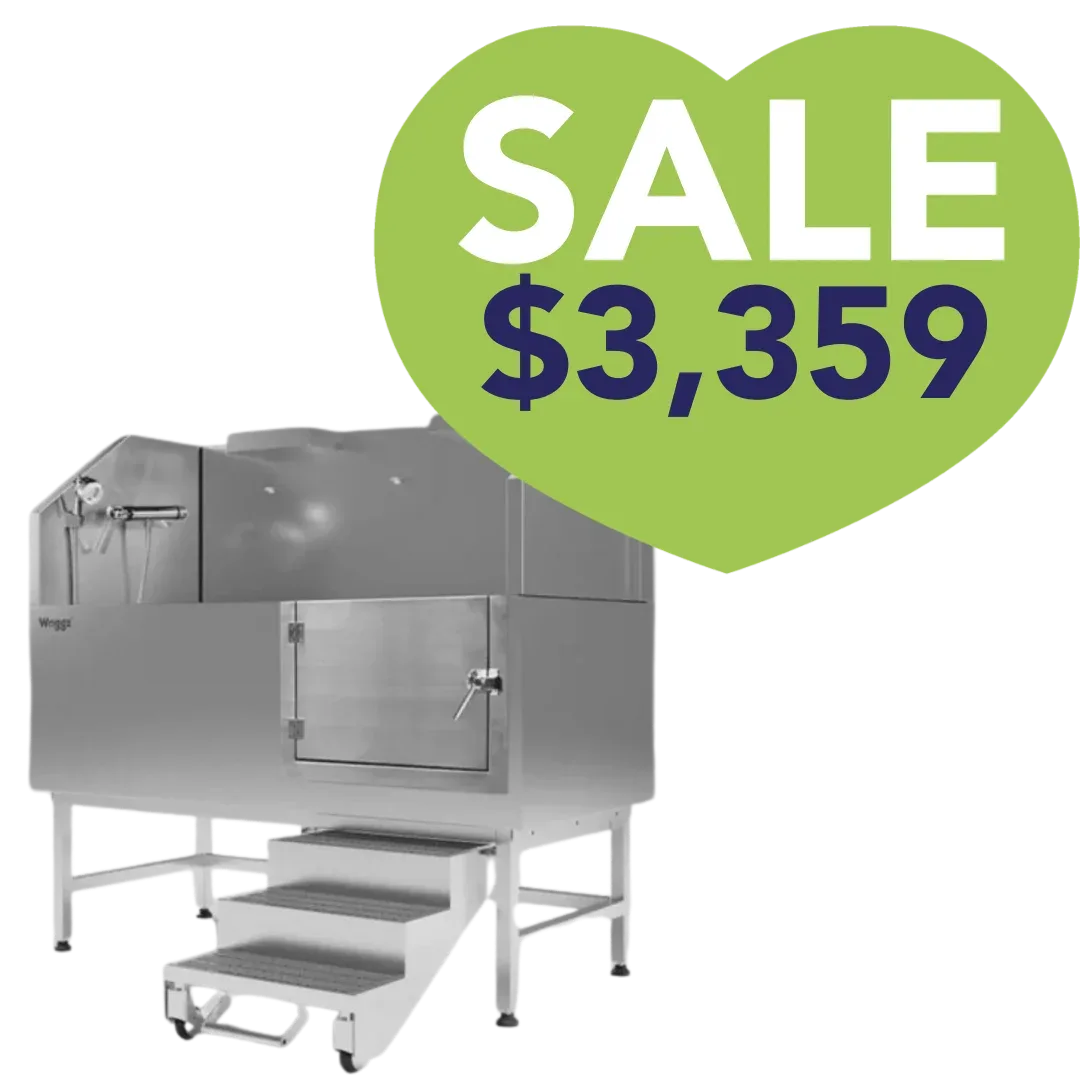 Pre-Order 50" Dog Grooming Stational Tub with Lift-up Door Silver by Waggz