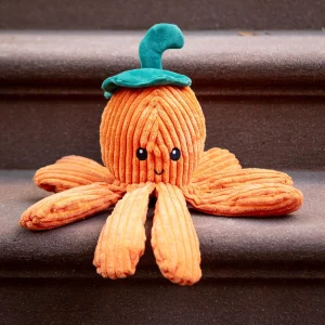 Polypus Pumpkin Crinkle & Squeak Plush Dog Toy