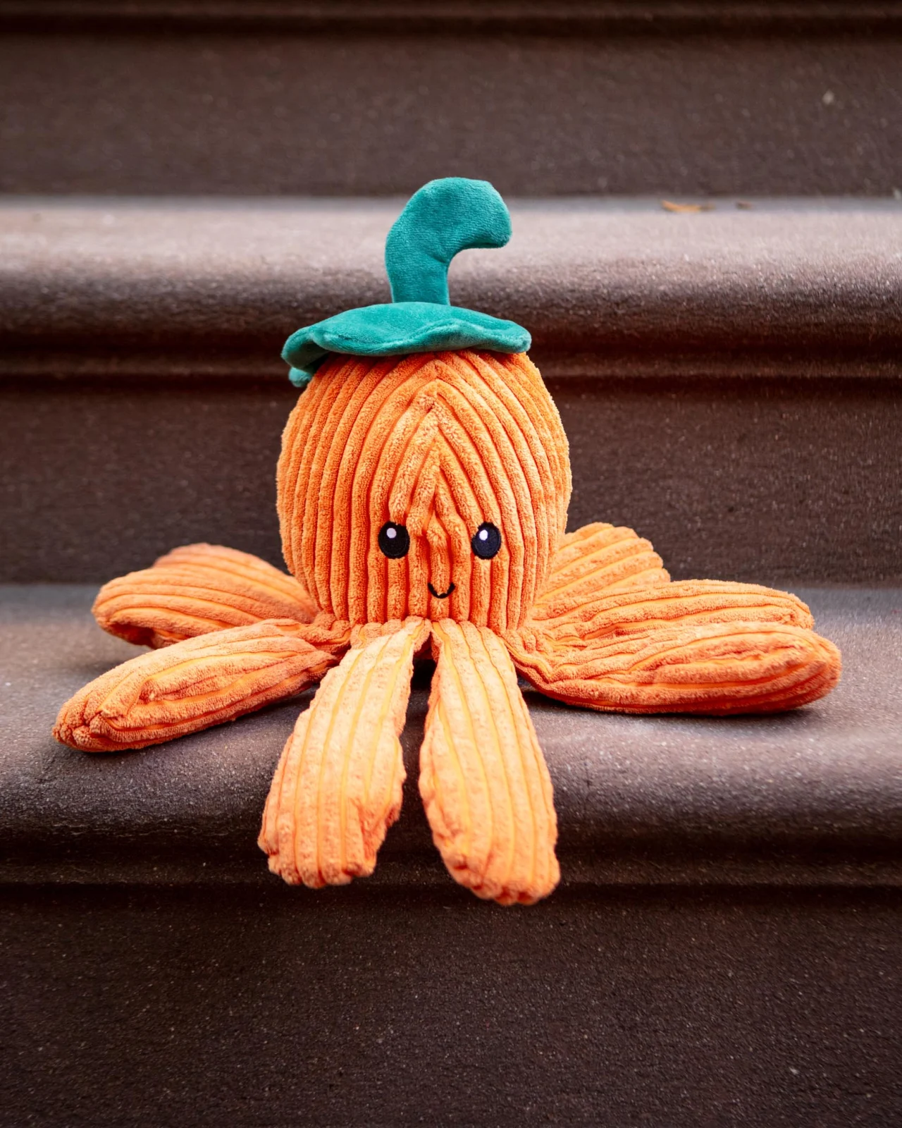 Polypus Pumpkin Crinkle & Squeak Plush Dog Toy