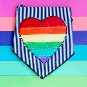 Rainbow Heart Dog Bandana
