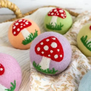 Enchanted Mushrooms Wool Dog Ball