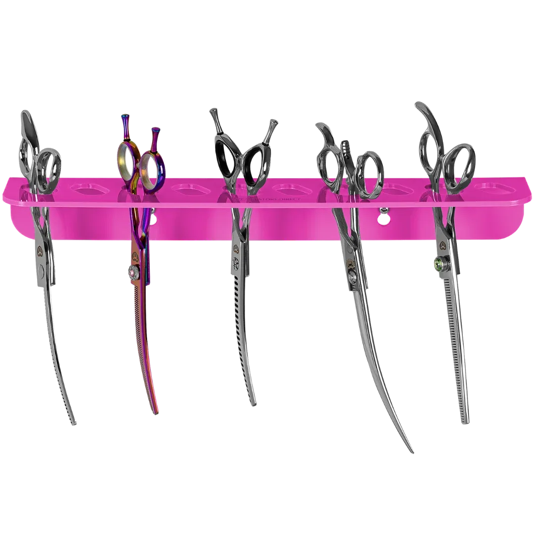 Acrylic 10 Scissor Holder Wall Mount Hot Pink by PetStore.Direct