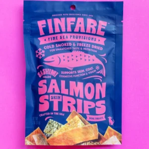 Freeze-Dried Salmon Skin Strips for Dogs