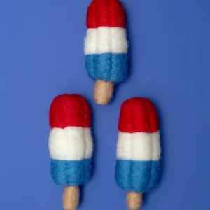 Rocket Pop 4th of July Summer Wool Cat Toy