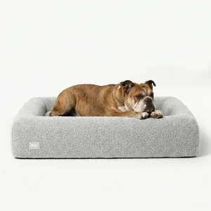 Premium Orthopedic Memory Foam Dog Bed - Grey Bouclé (Medium) (LP)