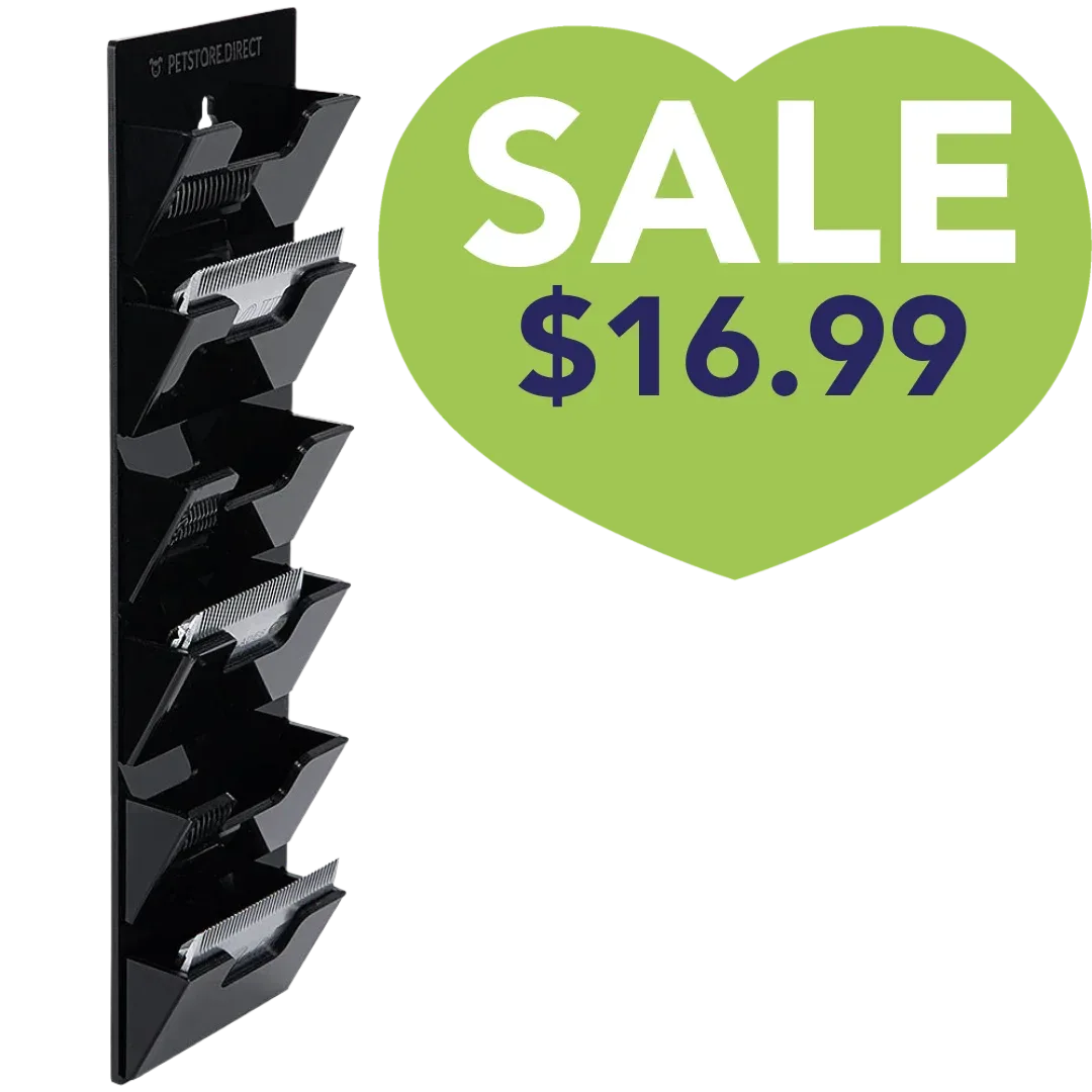 Wall Wide 6 Blades Holder Black by PetStore.Direct