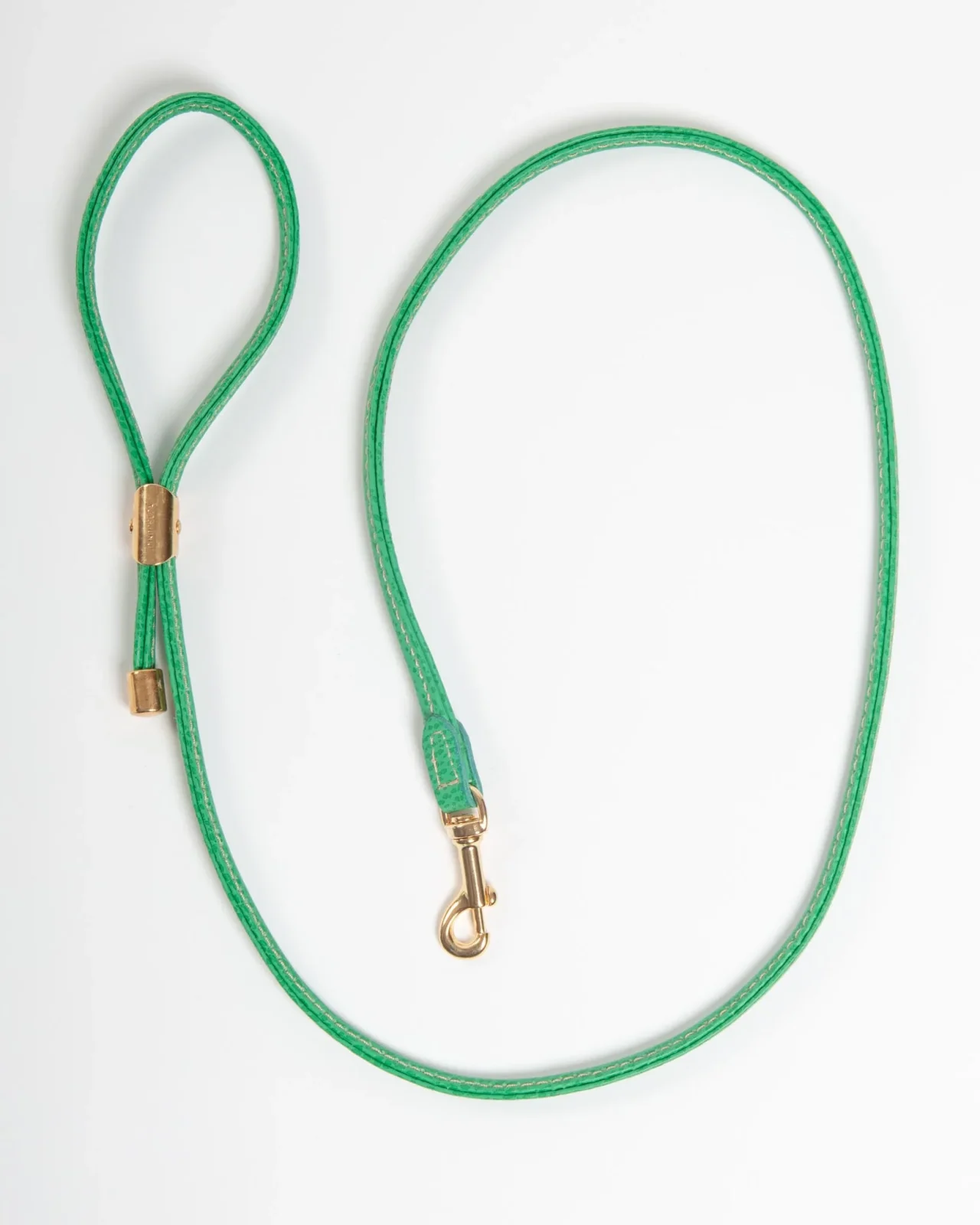 Italian Leather Dog Leash in Green - Image 2