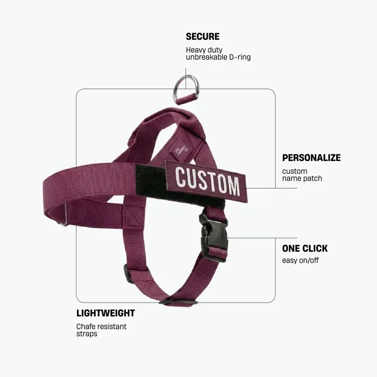 Personalised Dog Harness - Burgundy - Image 2