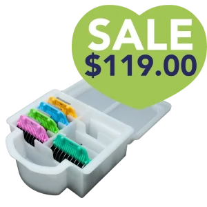 5pc Wide Glide Skip Tooth Comb Attachment Set With Storage Case by PetStore.Direct