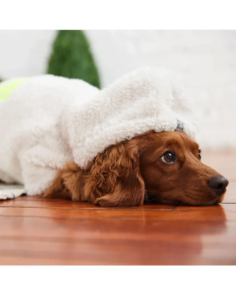 Cozy Dog Hoodie in White Sherpa (FINAL SALE) - Image 2