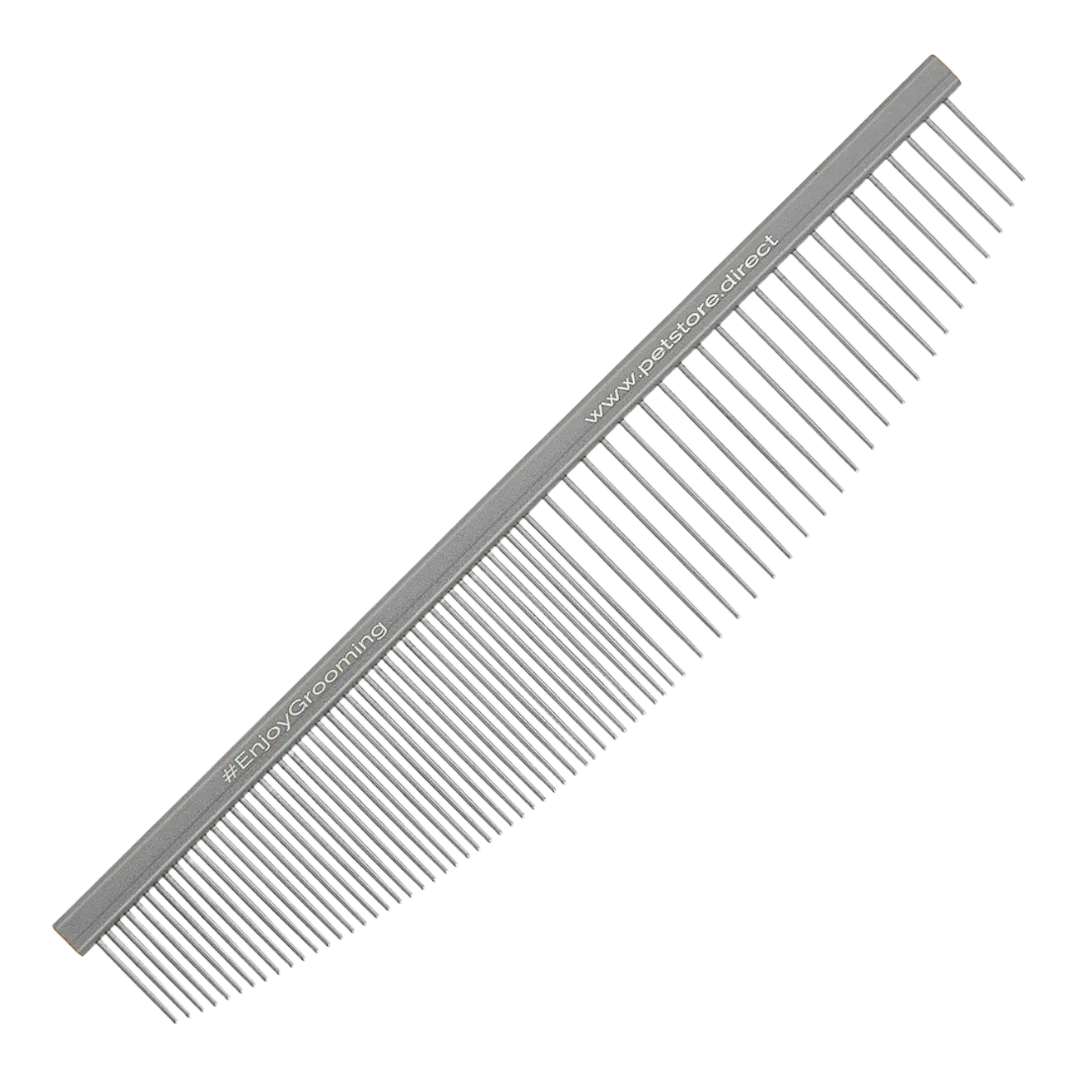6" 50/50 Silver Half-Moon Comb by PetStore.Direct