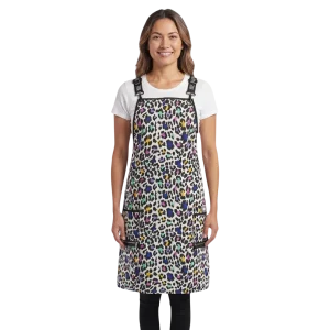 Multi Color Leopard Print Waterproof Signature Strap Crossover Apron by Ladybird Line