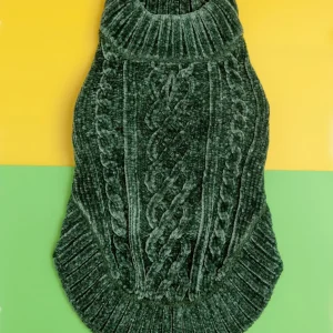Cozy Chenille Dog Sweater in Forest Green <>