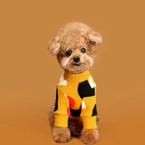 Colorful Design Dog Sweatshirt in Mustard Yellow (FINAL SALE)