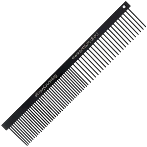 6" Black Premium 50/50 Face Comb by PetStore.Direct