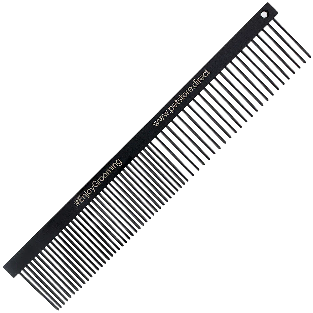 6" Black Premium 50/50 Face Comb by PetStore.Direct