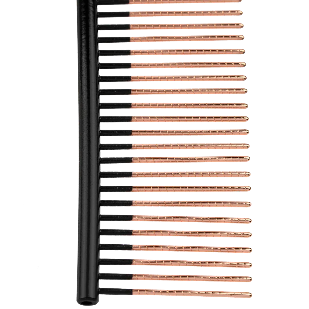 7.5" 50/50 Curved Fluff Ionic End Strip Comb With Spiral Pins by Aussie Dog - Image 2