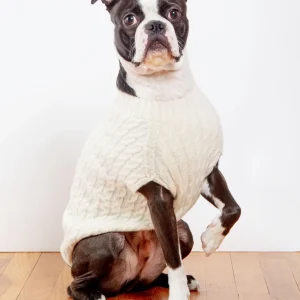 The Uptown Cable Knit Sweater in Natural Cashmere (Made in NYC) (FINAL SALE)