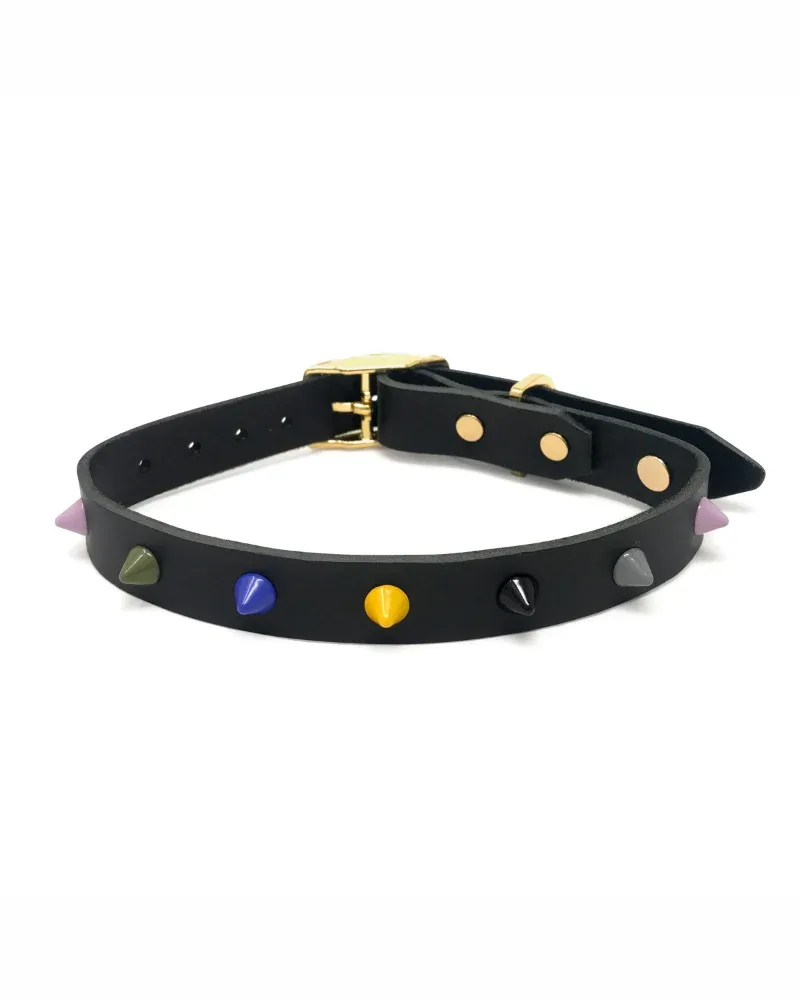 Smooth Spike Dog Collar in Rocky Noir (FINAL SALE) - Image 2