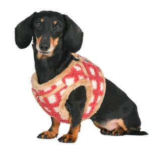 Soft Fleece Step-In Dog Harness In Coral Waffle Pattern (FINAL SALE)