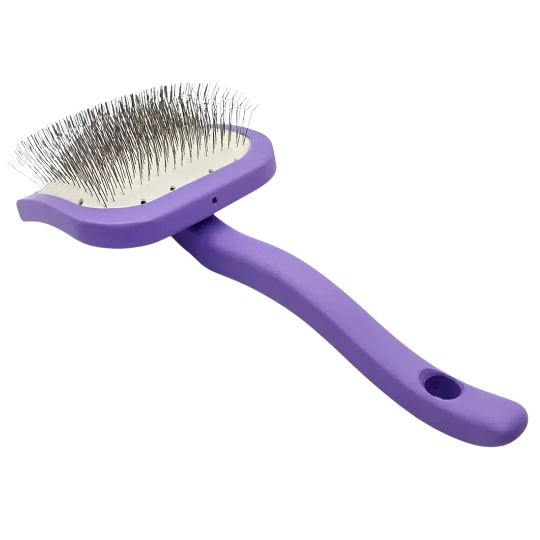 Soft Touch Purple Wooden Slicker Brush Large by Zolitta - Image 2