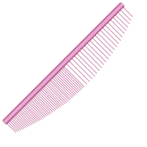 6.5" Half Moon Comb Pink by Utsumi