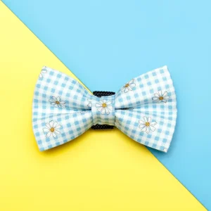 Dog Bow Tie in Blue Daisy (FINAL SALE)