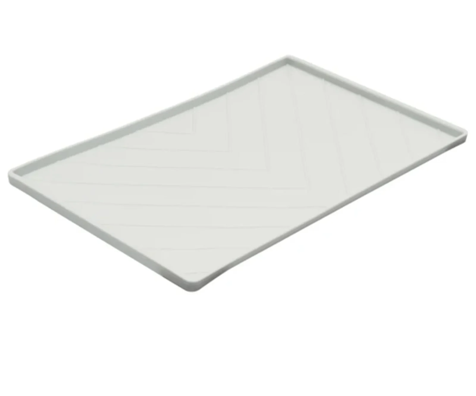 Messy Mutts Dog Silicone Mat Metal Rods Light, Grey Large