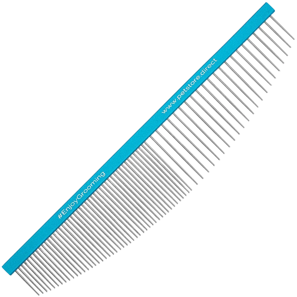 6.5" 50/50 Blue Half-Moon Comb by PetStore.Direct