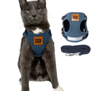 "The Jean Jacket" Reflective Cat & Kitten Harness and Leash