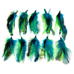 Feather Extension Teal and Green (Pack of 10) by A Creative Collection