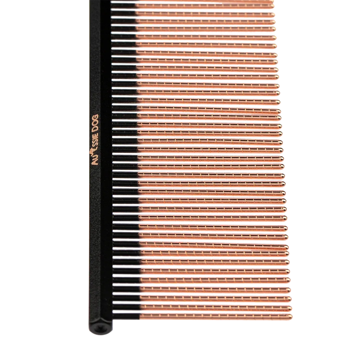 7.5" 50/50 Detail Ionic End Strip Comb With Spiral Pins by Aussie Dog - Image 2
