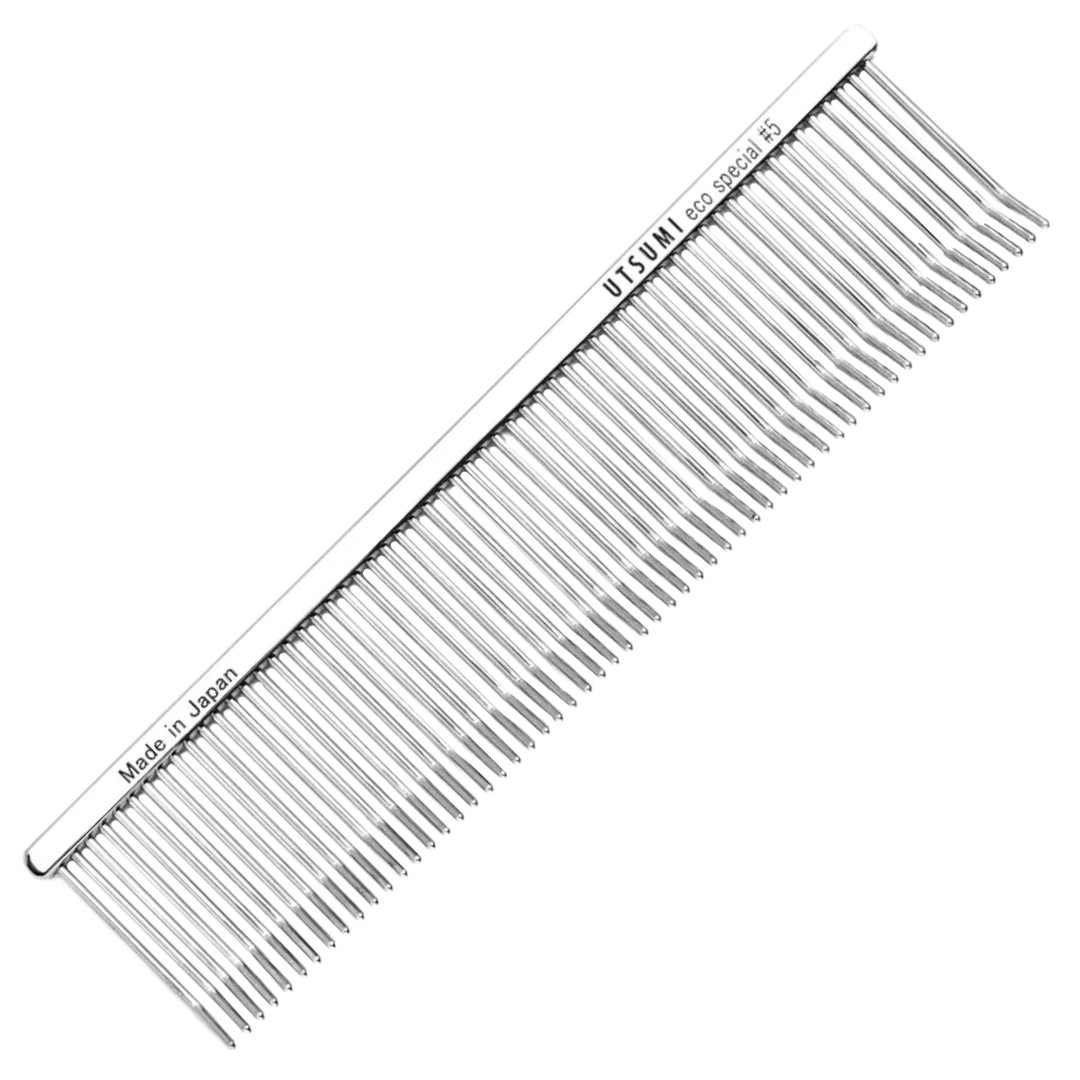 7.5" Curved Tip ECO Special #5 Comb Silver by Utsumi