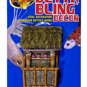 Zoo Med Bling Tiki Bar Aquarium Ornament, Brown, Green