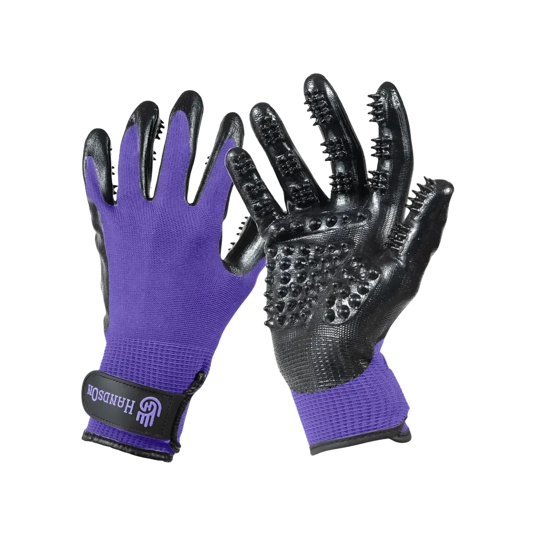 Small Purple Monochromatic Deshedding Gloves by HandsOn Gloves - Image 2