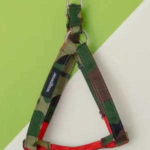 Cordura Dog Step-In Harness in Camo & Neon Orange (Made in the USA)