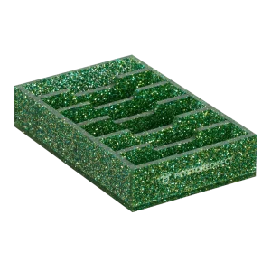 Mini Wide 6 Blade Holder Sparkle Green by PetStore.Direct