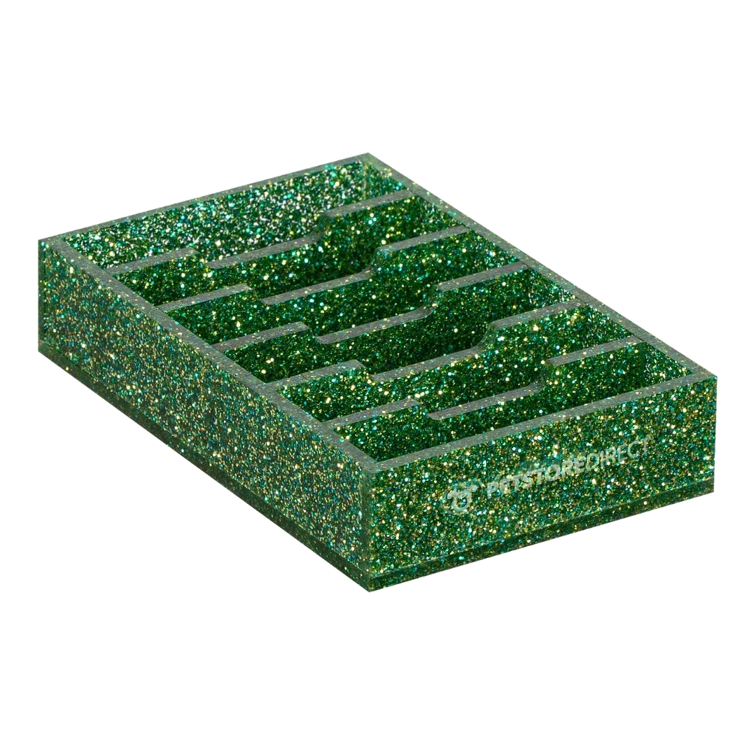 Mini Wide 6 Blade Holder Sparkle Green by PetStore.Direct