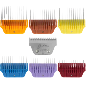 6 Colored Wide Combs with 30W blade by Zolitta