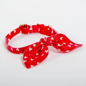 Red Hearts Cat Collar with Bunny Ears (Made in the USA)