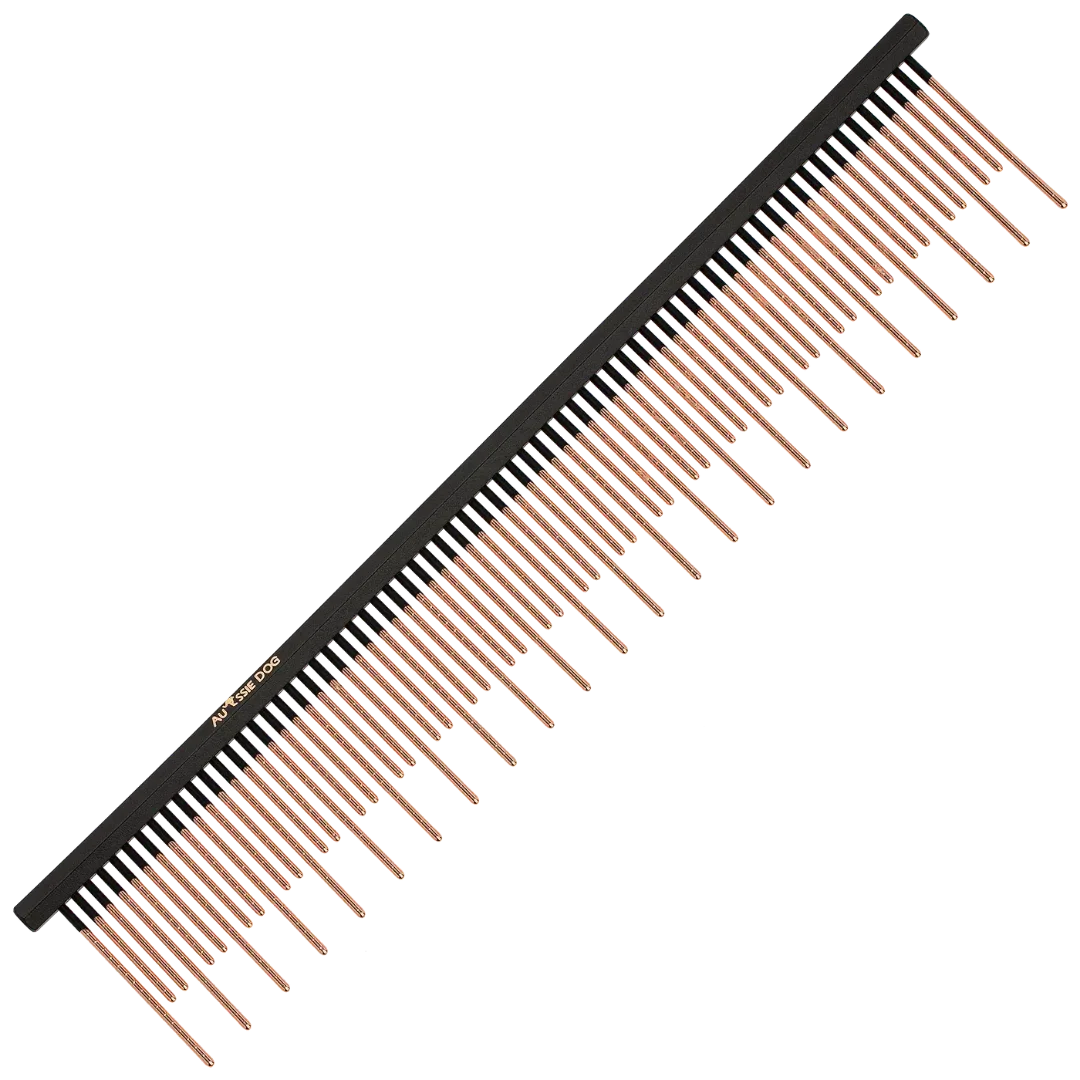 7.5" Hex Spine Deshed Ionic End Strip Comb by Aussie Dog