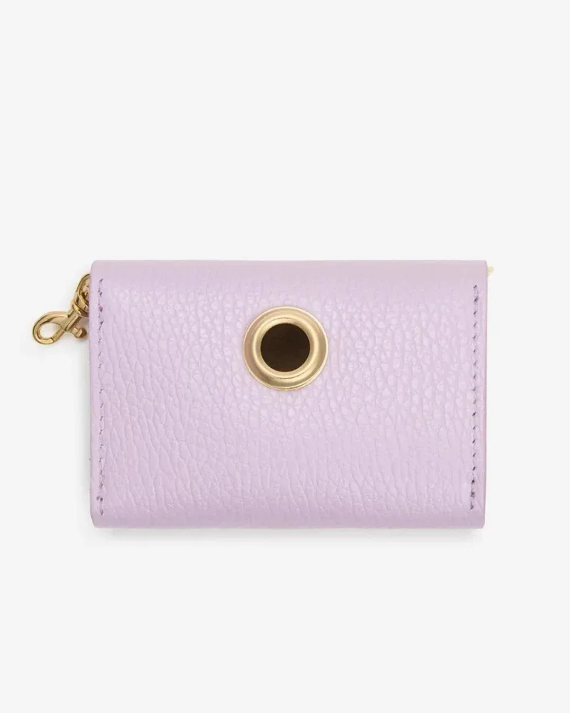 Classic Poop Bag Holder in Juno Lavender Cowhide Leather (Made in Italy) (FINAL SALE) - Image 2